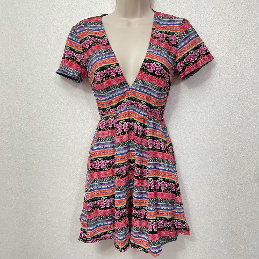 Show Me Your Mumu Ibiza Mini Dress Small Stripes